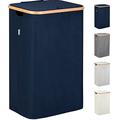 Lonbet - Laundry Baskets with Blue - XL 100 L - Washing Baskets for Laundry with Laundry Bags - Hamper Basket for Bedrooms - Bamboo Laundry Hamper - Dirty Clothes Laundry Bin