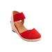 Extra Wide Width Women's The Abra Espadrille by Comfortview in Classic Red (Size 7 1/2 WW)