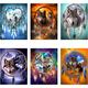 VAIIEYO 6Pack Diamond Painting Kits for Adults Wolf, Diamond Art Kits Adults Dreamcatcher Aniaml, Paint by Numbers Beast Full Drill Round Rhinestone Craft Canvas for Home Wall Decor 30x40 cm