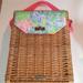 Lilly Pulitzer Other | Lilly Pulitzer Rattan Wine/Picnic Basket Carrier | Color: Pink/Tan | Size: 9.5w X 13"H X 5-7/8"D