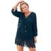 Plus Size Women's Scallop Lace Cover Up by Swim 365 in Black (Size 26/28) Swimsuit Cover Up