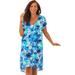 Plus Size Women's High-Low Cover Up by Swim 365 in Multi Watercolor Tie Dye (Size 34/36) Swimsuit Cover Up