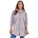 Plus Size Women's Kate Tunic Big Shirt by Roaman's in Pink Multi Stripe (Size 38 W) Button Down Tunic Shirt