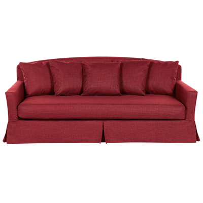 Sofa Rot Polsterbezug 3-Sitzer Ausziehbarer Bezug Klassisch Mediterran Wohnzimmer