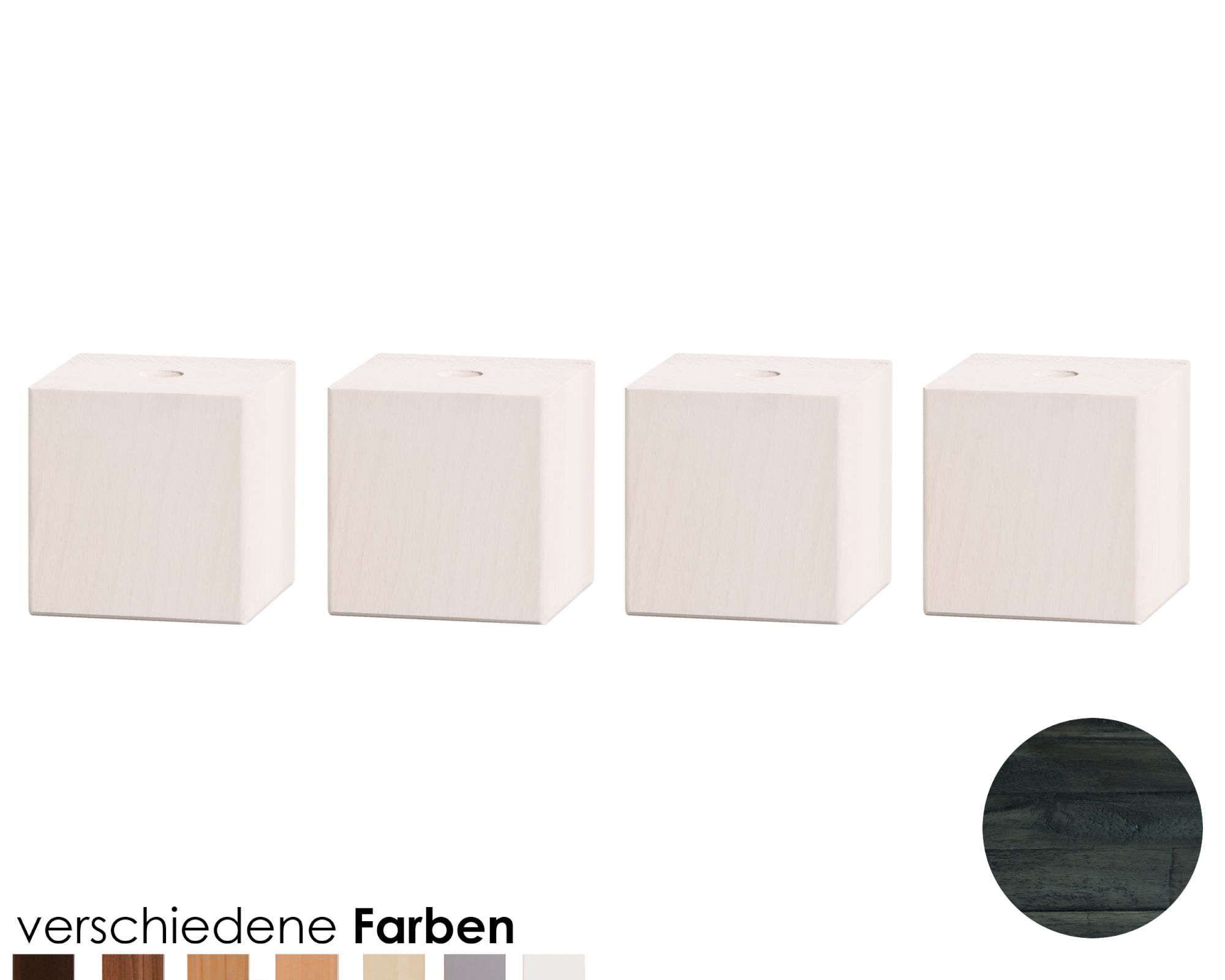 Hasena Boxspring Füsse Ivio 4er-Set / 20 cm / Eiche sägerauh natur Nachbildung Image