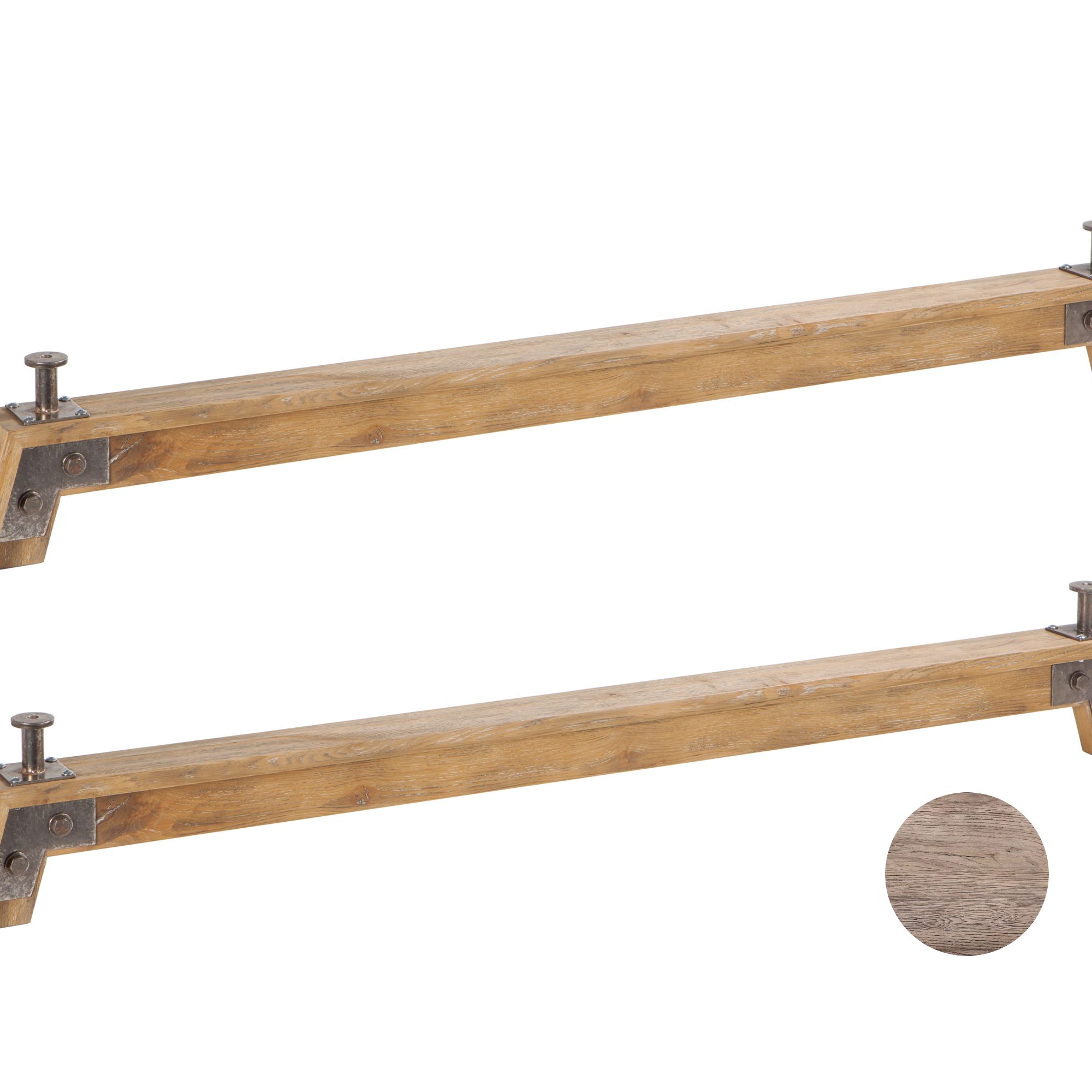 Hasena Oak-Vintage Füsse Stabil 2er-Set / 25cm / 140 cm / Akazie Vintage braun, lackiert