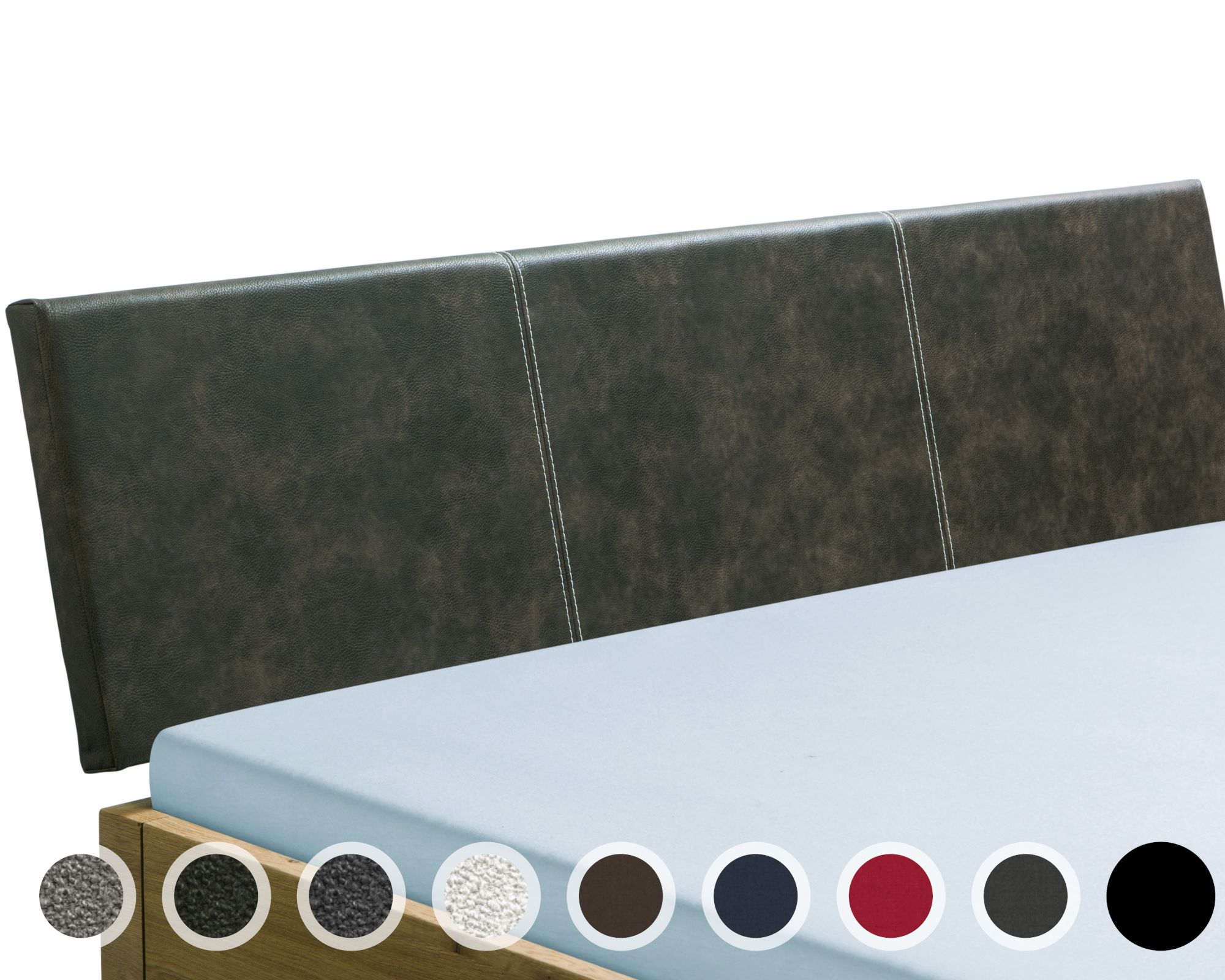 Hasena Wood-Line Kopfteil Arora 100 cm / PK3 Casual 333 Olive Image