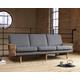 Kragelund »Egsmark« Sofa mit Holz-Armlehnen 2-Sitzer / Stoff 518 Green