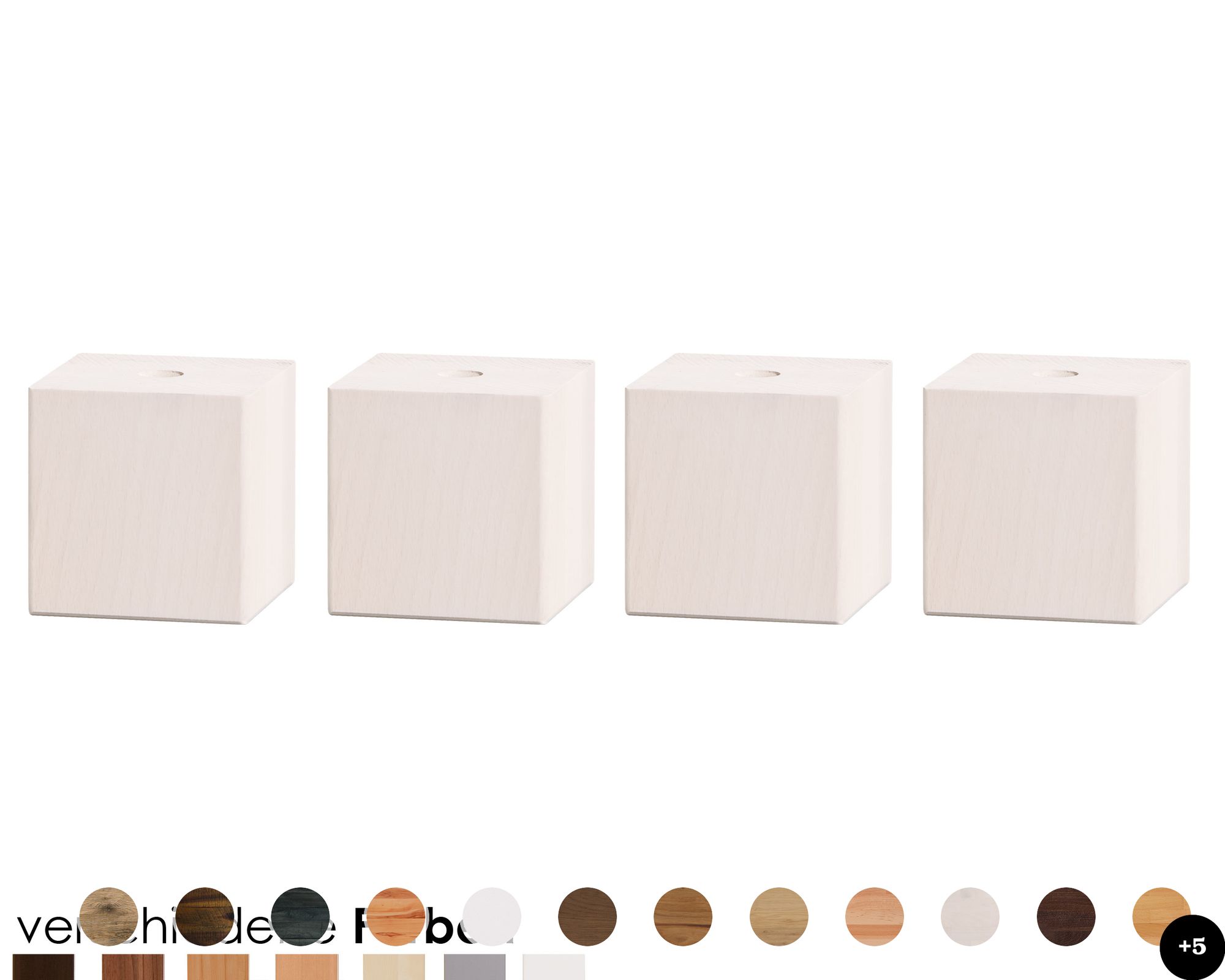 Hasena Moderno Füsse Ivio 4er-Set / 10 cm / Akazie Vintage braun, lackiert