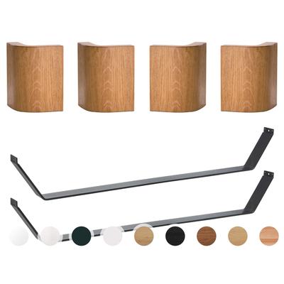 Hasena Fine-Line Füsse Slitto 2er-Set / 25 cm / 160 cm / Kernbuche natur, geölt / Alu Image