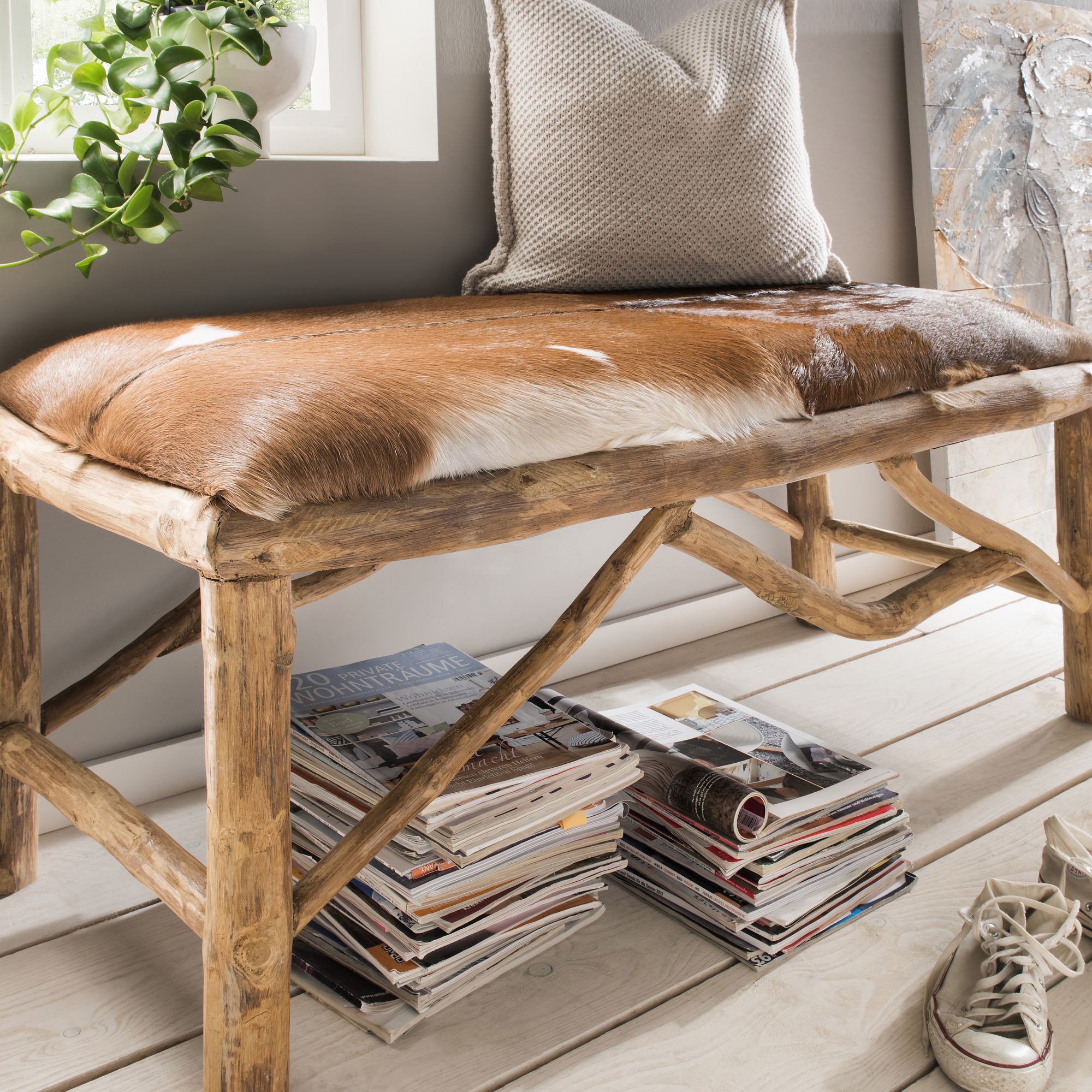 die Faktorei »Kitzbühel« Unikat Bank echtes Ziegenfell