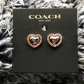 Coach Jewelry | Coach Heart Stud Earrings | Color: Gold/Silver | Size: Os