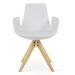 sohoConcept Eiffel Arm Pyramid Wood Chair Faux Leather/Upholstered in White | 33 H x 22.5 W x 23 D in | Wayfair EIFA-PYR-NAT-002