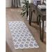 Blue/Navy 27 x 0.5 in Area Rug - Sabrina Soto™ Collection Casa Geometric Cotton Navy Blue Area Rug Cotton | 27 W x 0.5 D in | Wayfair 3153519
