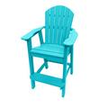 Rosecliff Heights Ansel Tall Adirondack Chair, Poly Outdoor Furniture, Stainless Steel in Blue | 48 H x 30 W x 27.75 D in | Wayfair