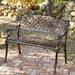 Alcott Hill® Caffey Cast Aluminum Garden Outdoor Bench Metal in Brown | 32.68 H x 39.73 W x 23.62 D in | Wayfair ACOT4745 38350783