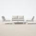 AllModern Beverley 4 Piece Sofa Seating Group w/ Cushions Metal in White | 30 H x 60 W x 33 D in | Outdoor Furniture | Wayfair