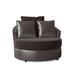 Barrel Chair - Red Barrel Studio® Isavella Swivel Barrel Chair in Brown | 38 H x 46 W x 44 D in | Wayfair 60661D6BA8A748309CBB1EA0EFE67064