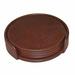 Ebern Designs Bramfield Round Coasters w/ Holder in Mocha Leather in Brown | 1.37 H x 4.37 D in | Wayfair 37302D050F294FC0BFEF807378D84663