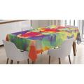 East Urban Home Safari Tablecloth, Polygonal Lion Face w/ Geometric Shades & Effects Exotic King Of Jungle Theme | 52 D in | Wayfair