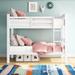 Viv + Rae™ Malave Twin Over Twin Solid Wood Heavy Duty Bunk Bed Metal in White | 67.5 H x 43.58 W x 80.5 D in | Wayfair