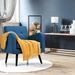 Armchair - Wade Logan® Alexsus 29.5" Wide Tufted Armchair Linen/Fabric in Blue | 32.5 H x 29.5 W x 29.5 D in | Wayfair