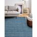 Blue/White 102 x 0.5 in Area Rug - Birch Lane™ Campari Striped Hand Loomed Wool Azure/White Area Rug Wool | 102 W x 0.5 D in | Wayfair