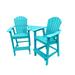 Rosecliff Heights Ansel Tall Adirondack Chairs w/ Table - Poly Outdoor Furniture, Stainless Steel in Blue | 48 H x 30 W x 30 D in | Wayfair