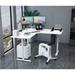 Inbox Zero L-Shape Desk Wood/Metal in White | 73 W x 73 D in | Wayfair 6580B8A2FE6C4B22B4BDB0E00AC4B4FA