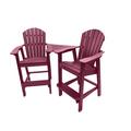 Rosecliff Heights Ansel Tall Adirondack Chairs w/ Table - Poly Outdoor Furniture, Stainless Steel in Red | 48 H x 30 W x 30 D in | Wayfair