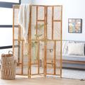 Bayou Breeze Altheimer 52" W x 71" H 3 - Panel Solid Wood Folding Room Divider Wood in Brown | 71 H x 52 W x 1.13 D in | Wayfair
