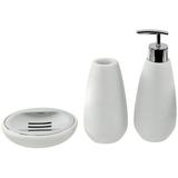 Latitude Run® Dismukes 3-Piece Bathroom Accessory Set Stone in Gray/White | Wayfair Gedy OP280-02