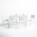 AllModern Farrah Square 6 - Person 39.37" Long Outdoor Dining Set Plastic in White | Wayfair F5CAEBA0C9564F43A5C6F43DD6977734