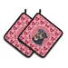 The Holiday Aisle® The Holiday Aisle Rottweiler Hearts Love Portrait Potholder Polyester in Pink | 7.5 W in | Wayfair THLA3868 39991483