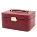 Winston Porter Jewelry Box Leather/Fabric in Red | 4.75 H x 9 W x 7 D in | Wayfair 046EB557BCF5410EA4B29E17FCE84C49