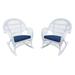 Darby Home Co Berchmans Wicker Rocker Chair w/ Cushions in White | 36 H x 35 W x 29 D in | Outdoor Furniture | Wayfair