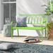 Dakota Fields Lehmann Garden Outdoor Bench Metal in Green | 35.5 H x 46.5 W x 28.5 D in | Wayfair 200EB6FF29324C67BDBF1635030FDF9B