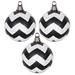 The Twillery Co.® Matte Chevron Ball Christmas Ornament Plastic in White/Black | 4.75 H x 4.75 W x 4.75 D in | Wayfair