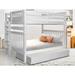 Harriet Bee Treva Full over Full Solid Wood Standard Bunk Bed w/ Trundle Wood in White | 69.5 H x 59 W x 83.25 D in | Wayfair