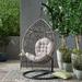 Dakota Fields Cordaris Porch Swing w/ Stand Wicker/Rattan in Gray/Black | 80 H x 44 W x 44 D in | Wayfair BCEEBC0C08404141911BC8863E78548C