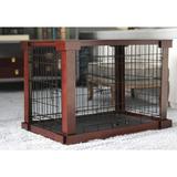 Tucker Murphy Pet™ Ansel Decorative Pet Kennel w/ Wooden Protection Cover, Divider Insert Wood in Brown | 22.09 H x 27.2 W x 20.71 D in | Wayfair