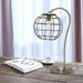 Lalia Home 20" Antique Brass Arched Metal Cage Desk Lamp