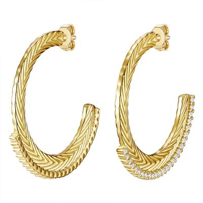 Glanzstücke München - Creolen Sterling Silber Zirkonia in Gelbgold 1 ct Damen (49.99 € / 1 ct) Image