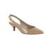 Wide Width Women's Faye Pumps by Easy Street® in Nude Patent (Size 7 W)