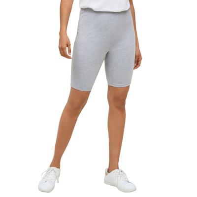Plus Size Women's Stretch Knit Bike Shorts by ellos in Heather Grey (Size 14/16)