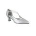 Women's Moonlight Pumps by Easy Street® in Silver Satin (Size 7 1/2 M)