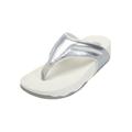 Wide Width Women's The Sporty Slip On Thong Sandal by Comfortview in Silver (Size 8 W)