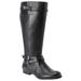 Women's The Janis Wide Calf Leather Boot by Comfortview in Black (Size 8 1/2 M)