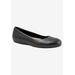 Wide Width Women's Sonoma Ballerina Flat by SoftWalk in Black (Size 7 W)