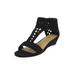 Wide Width Women's The Harper Sandal by Comfortview in Black (Size 7 1/2 W)